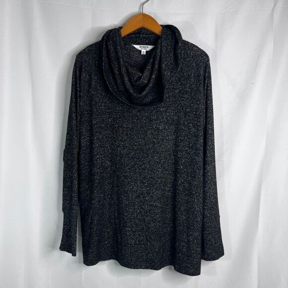 BB Dakota Steve Madden Black Knit Long Sleeve Cowl Neck Sweater Size Medium - Picture 11 of 11